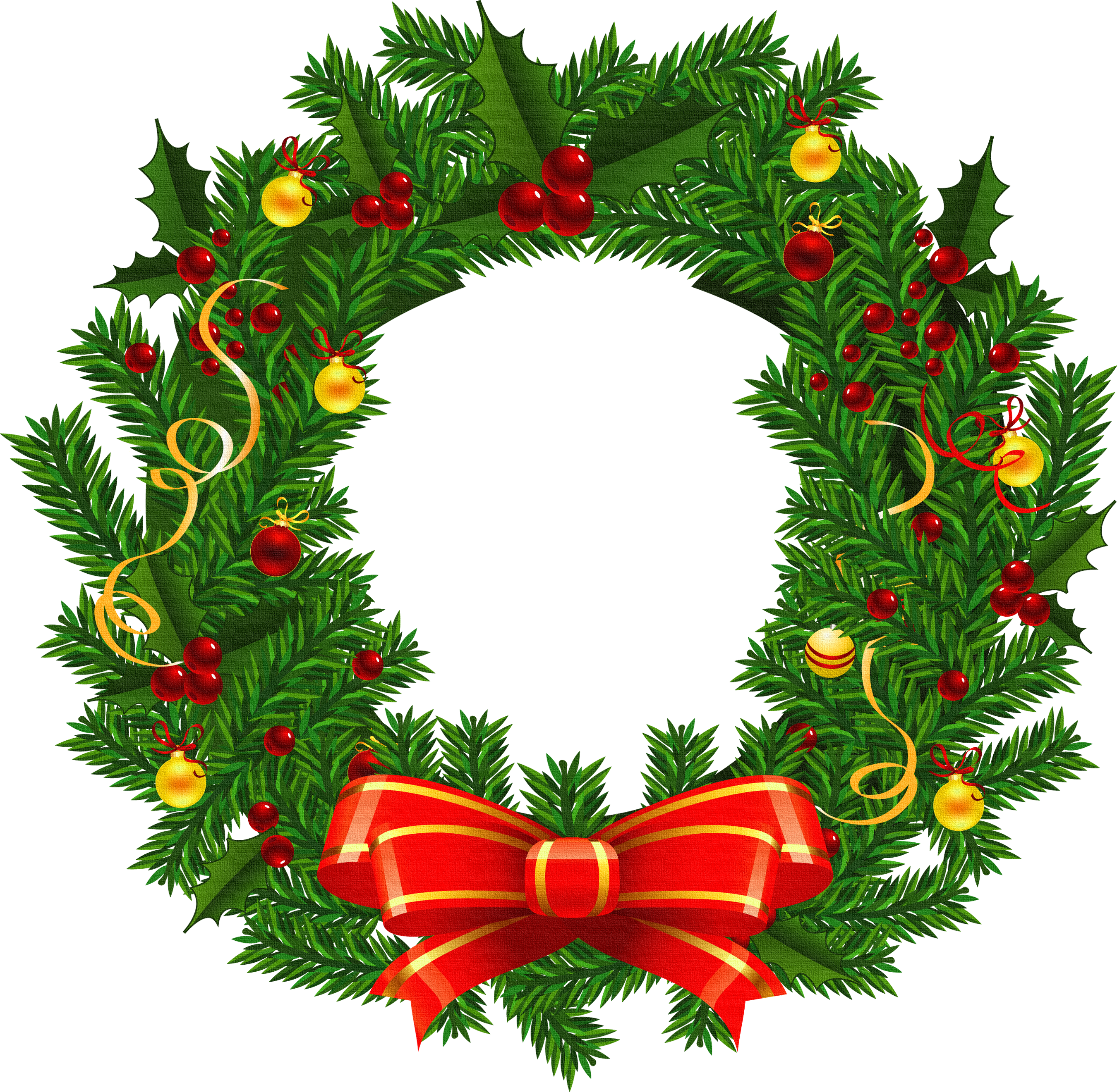 Christmas wreath banner clipart transparent background 