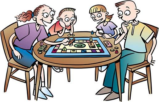 People Playing Board Games Clipart 