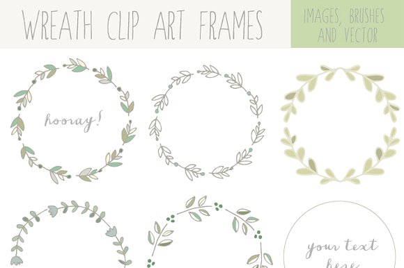 Handdrawn Laurel Wreath Clip Art ~ Illustrations on Creative Market 