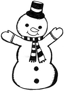 Free Snowman Clipart Black And White 