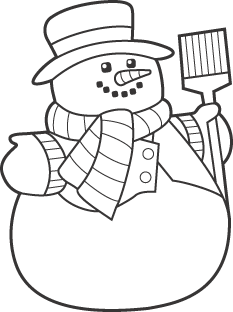 Snowman Clipart Black And White 