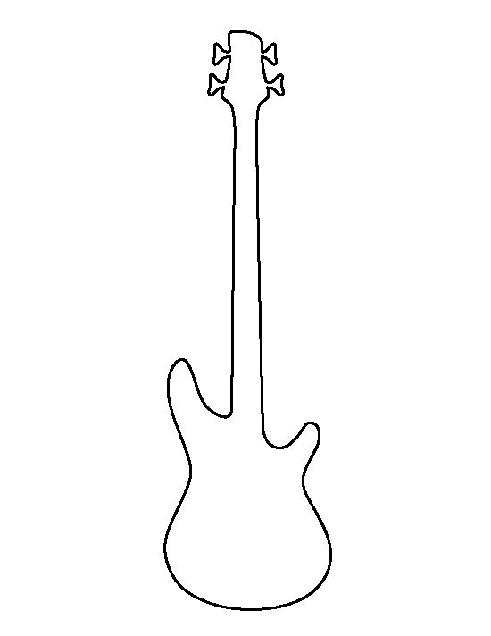 Clipart of bass guitar outline.