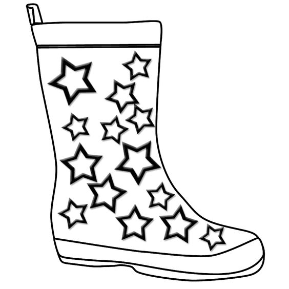 rain boots clip art black and white