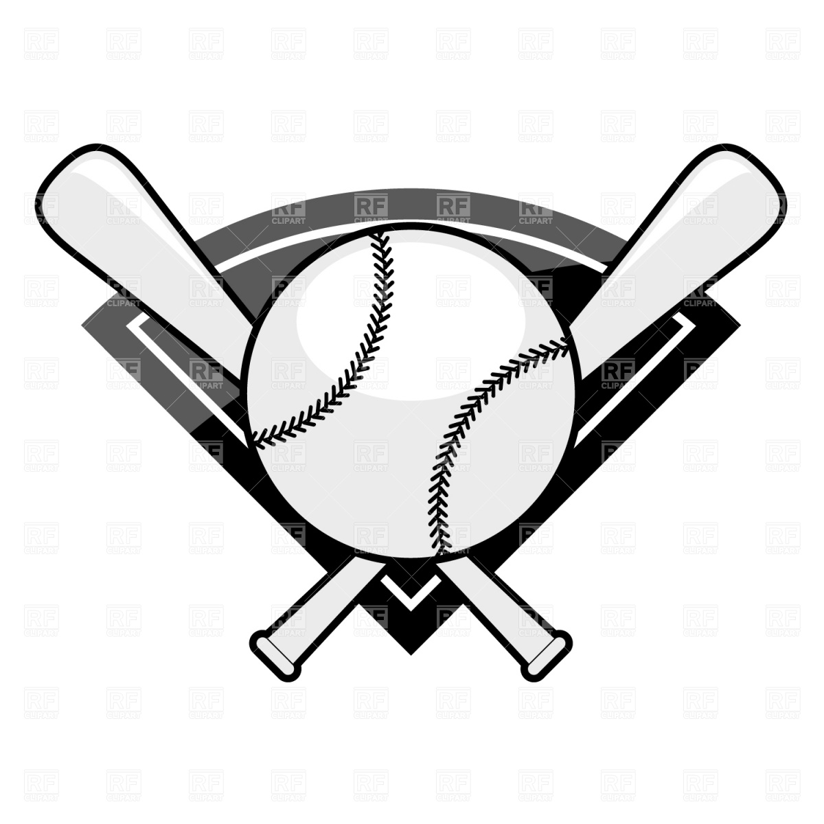 Softball Field Clipart Black And White 