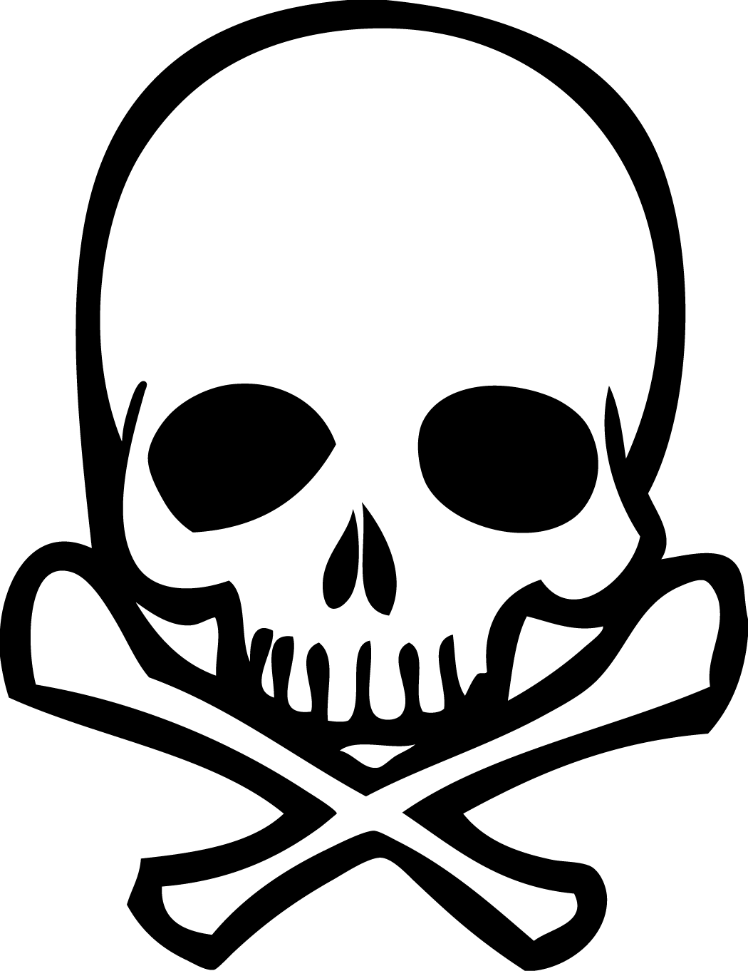 Free skull and crossbones with black background clipart 