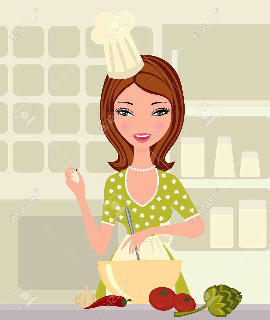 clipart of girl cooking - photo #3