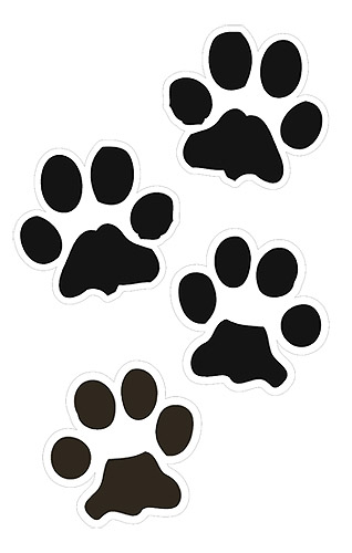 dog paw prints cartoon - Clip Art Library