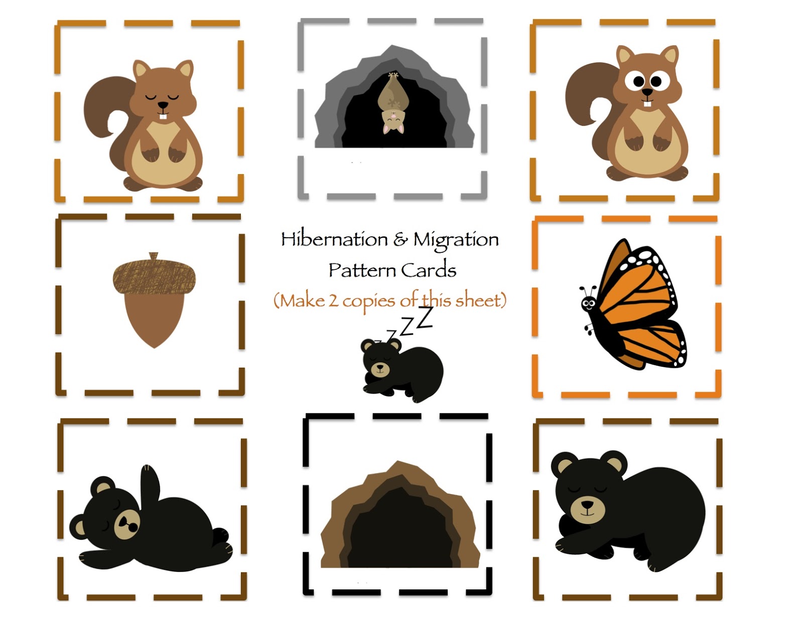 Printable Hibernation Preschool Activities Clip Art Library
