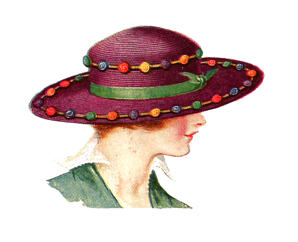 Ladies Fancy Hats Clipart 
