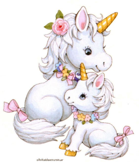 Cute baby unicorn clipart 