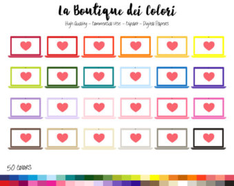50 Rainbow Baubles Clip art Cute Digital by LaBoutiqueDeiColori 