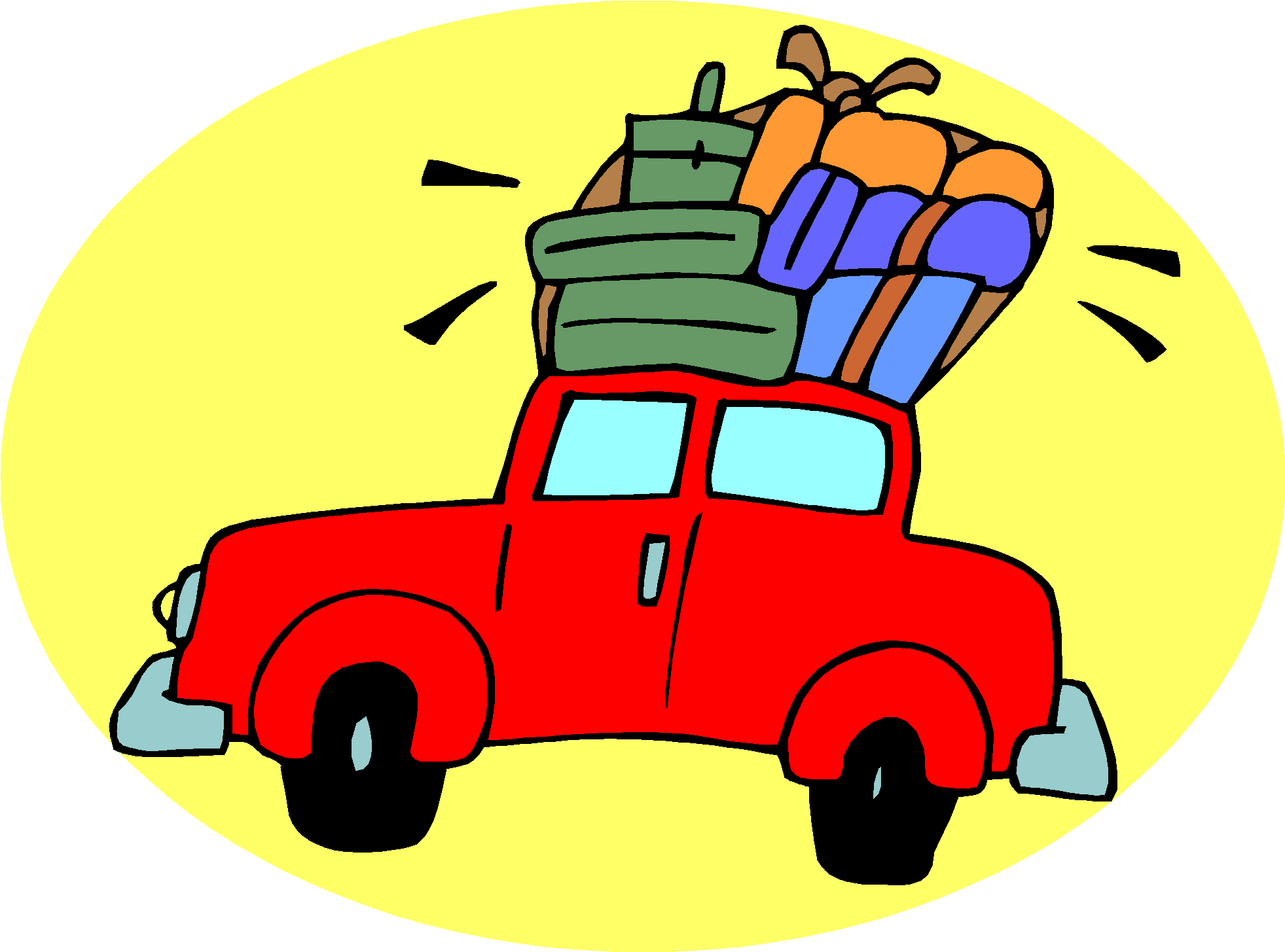 Traveling car clipart 