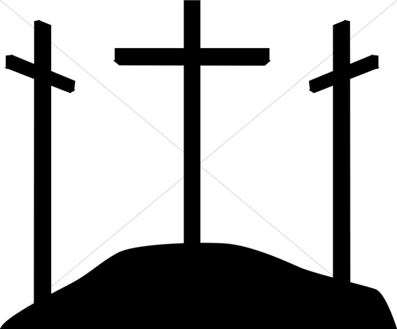 Simple Calvary Silhouette Crosses 