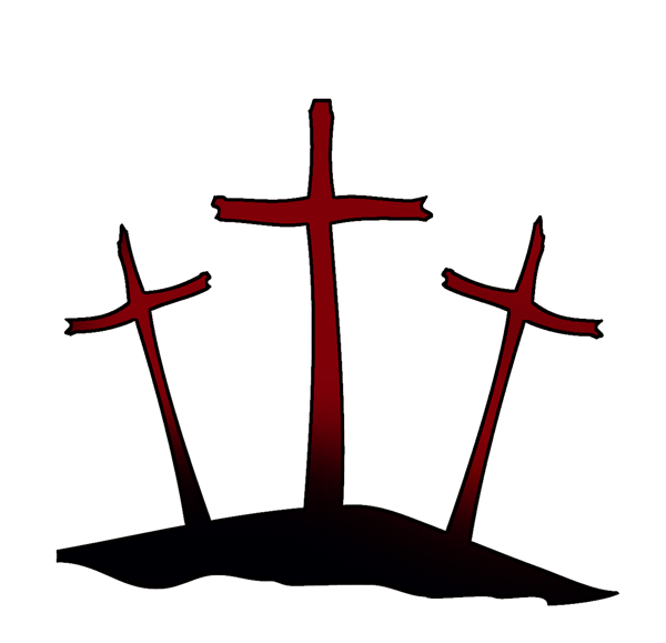 Three Crosses On A Hill Clipart 