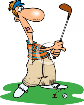 Man Playing Golf Clipart 