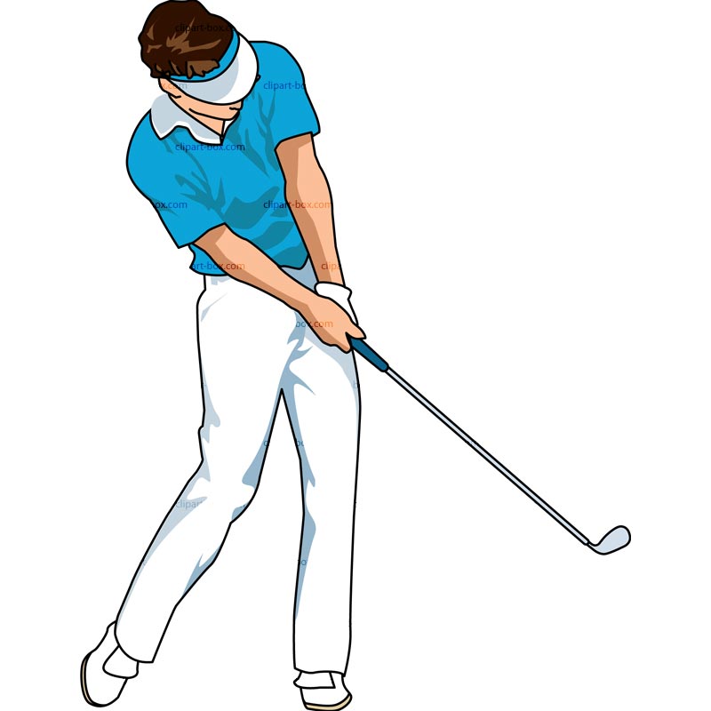 Man playing golf clipart 
