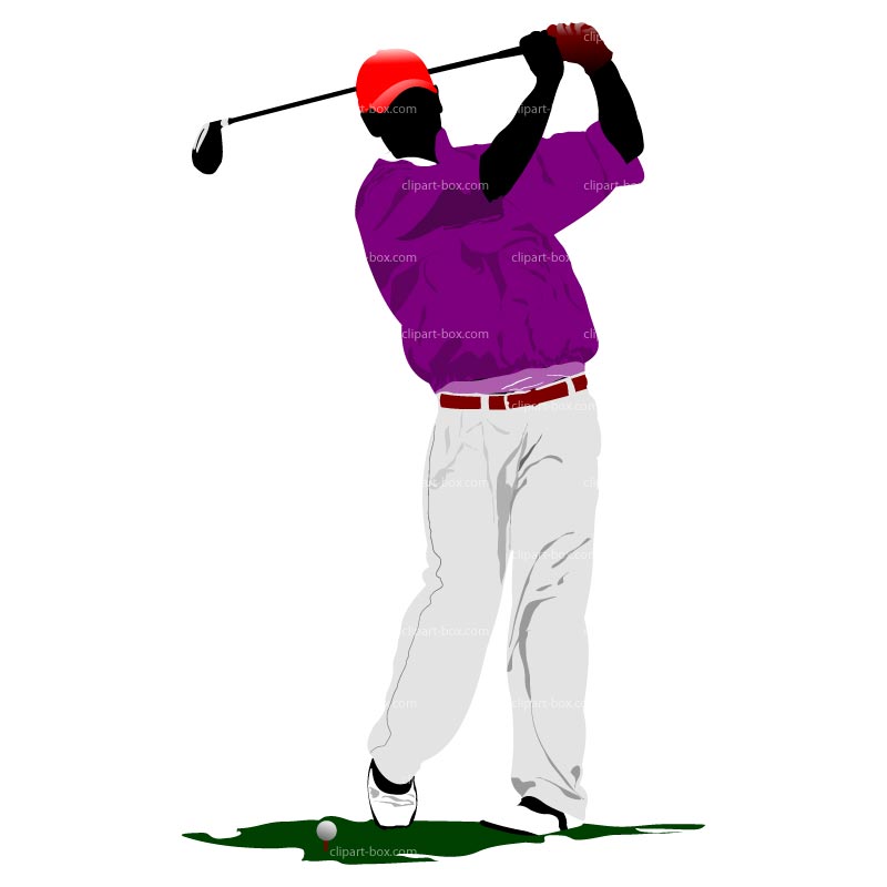 Man Playing Golf Clipart 47858 