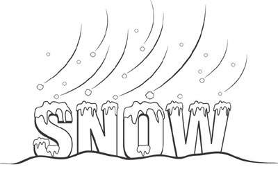 Snow day clipart black and white 