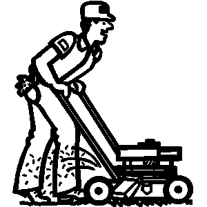 Man Mowing Lawn Clipart 