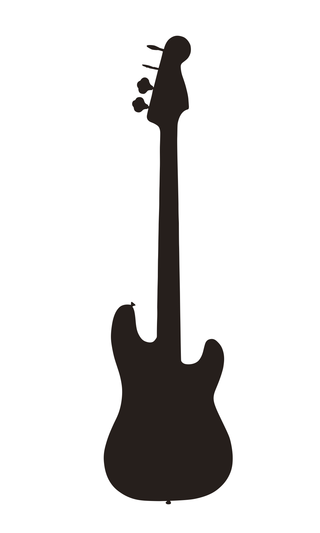 Clipart of bass guitar outline 
