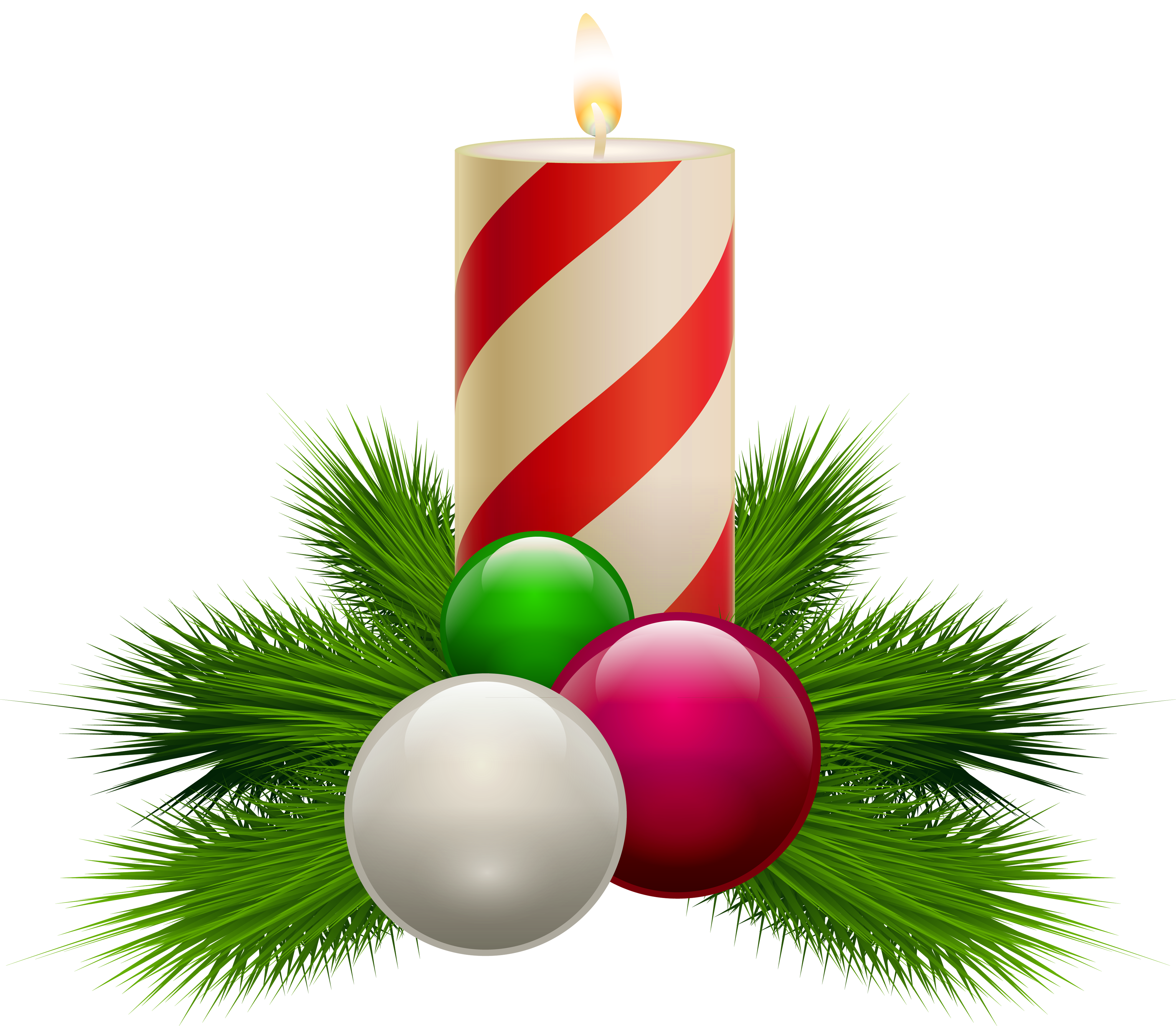 Transparent Christmas White Candle PNG Clipart 