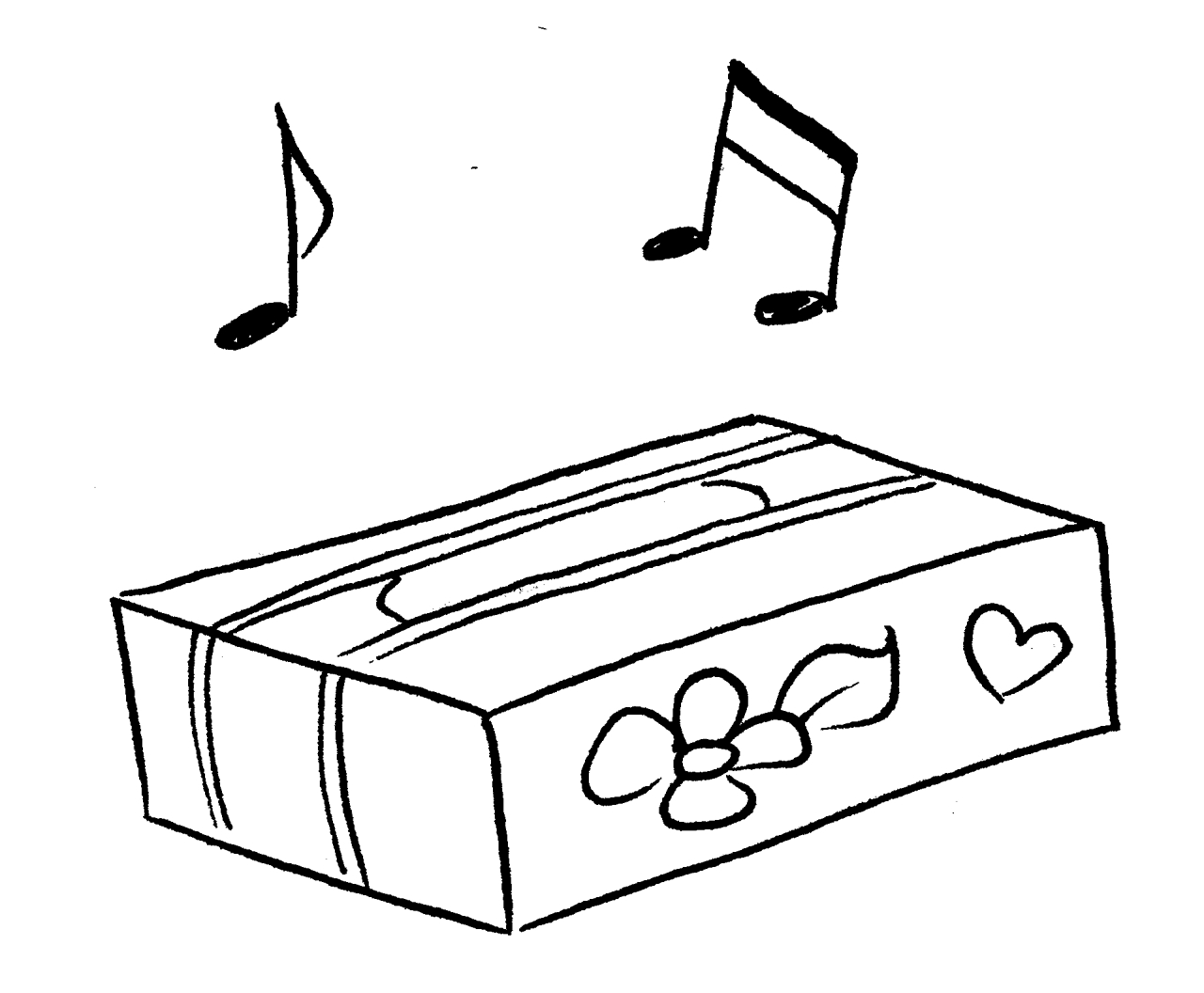 Box of tissues black and white clipart 