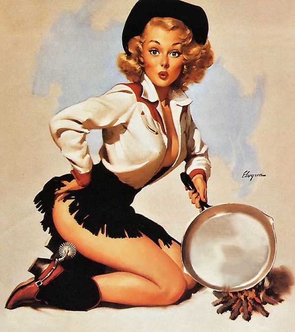 Vintage Pin Up Cowgirl Clip Art Library 8993