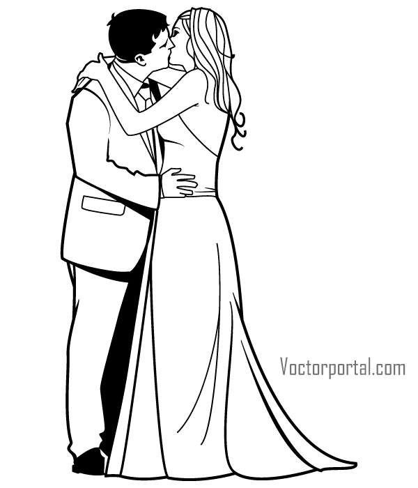 Newly Married Couple Drawing Clip Art Library