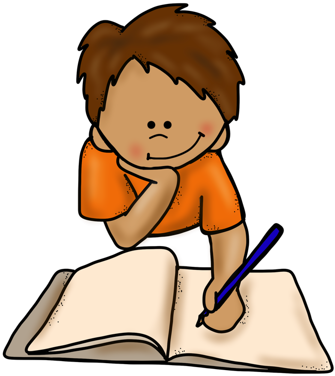 A Boy Writing Clipart 