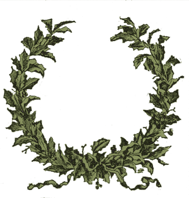 Vintage Christmas Wreath Clipart 