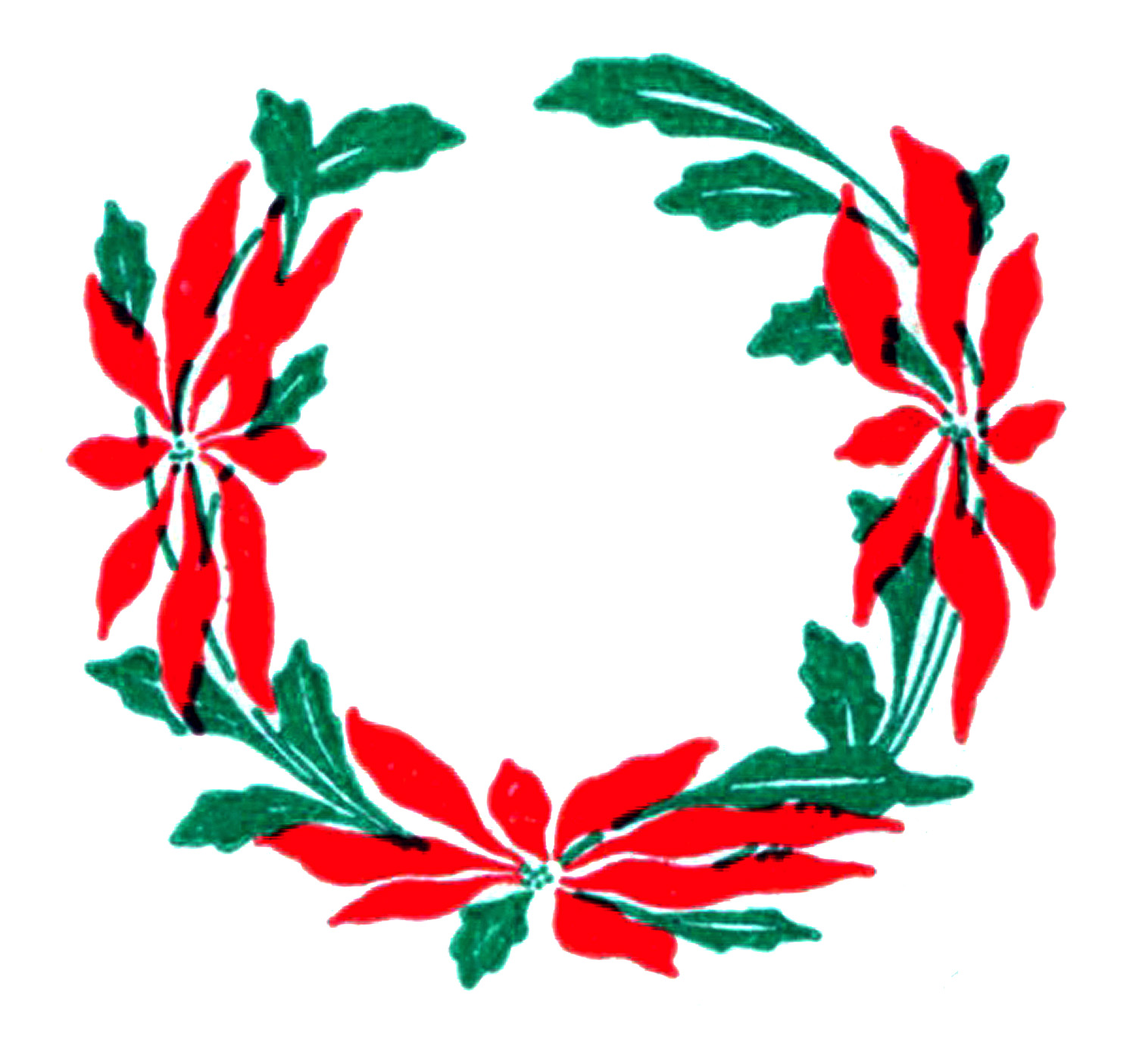 Vintage christmas wreath clipart 