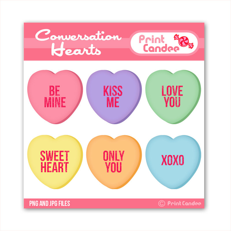 Valentines day candy heart clipart 