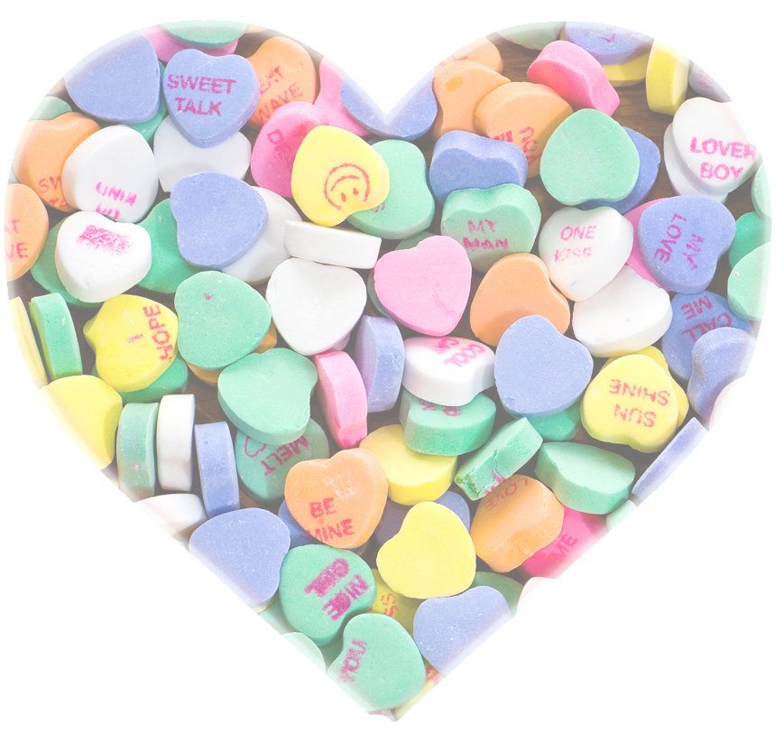 Candy hearts clipart 