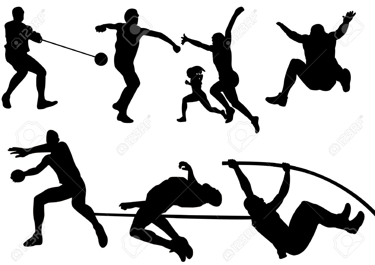 Track and field silhouette clipart 