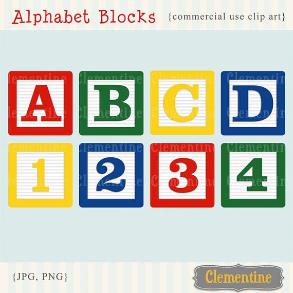 Alphabet blocks clipart 