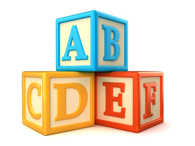 Alphabet building blocks clipart 