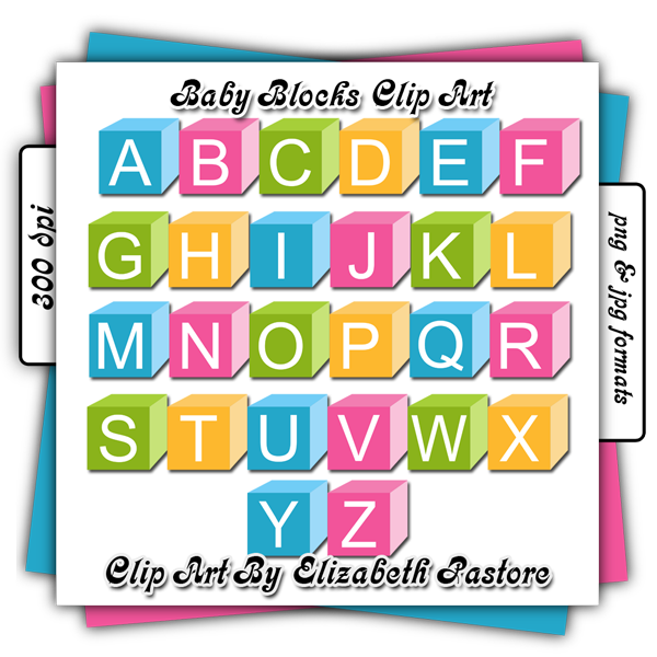 Baby alphabet blocks clipart 