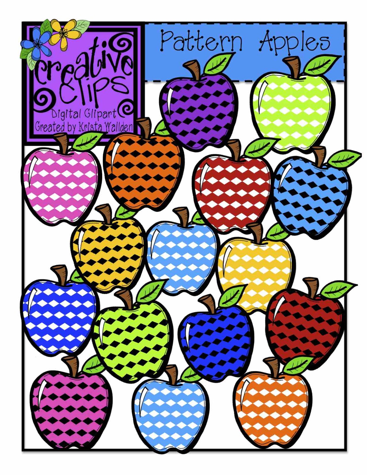 The Creative Chalkboard: FREE Rainbow Apples and New Clipart Sets 