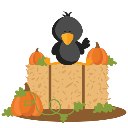 Crow on Hay Bale SVG scrapbook cut file cute clipart files for 