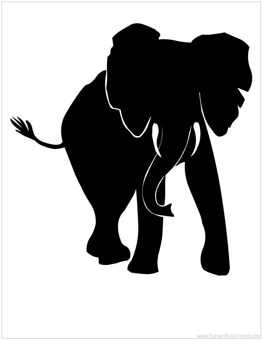 Elephant Face Silhouette Clipart 