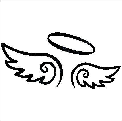 Angel Wings Decal with Halo, angels decals, angels stickers, vinyl 