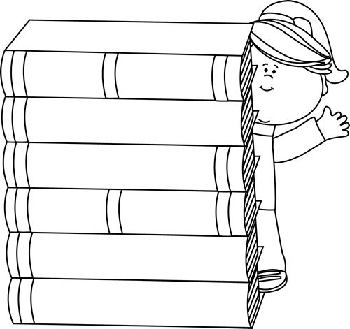 Book spine clipart black and white 