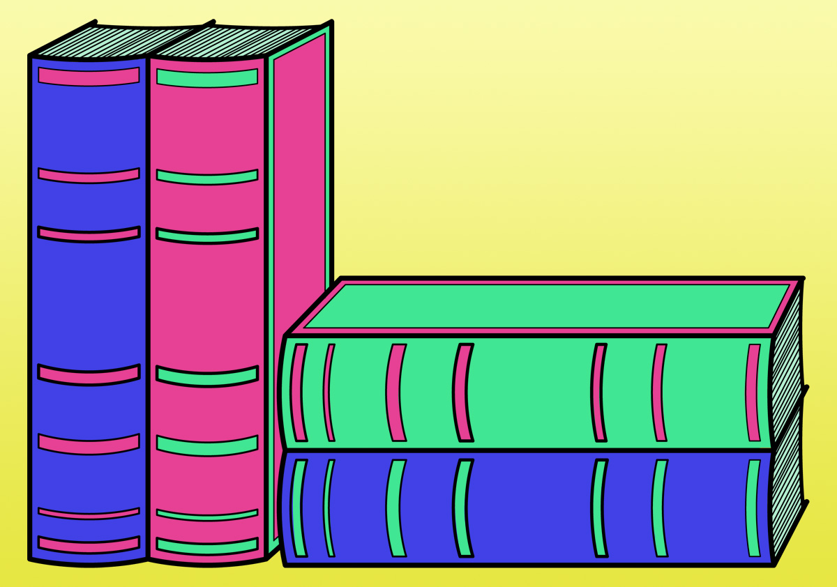 Stacked Book Spine Clipart 