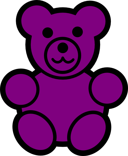 Purple Bear Clip Art at Clker 