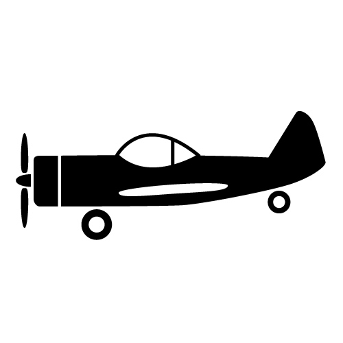 Propeller plane side clipart 