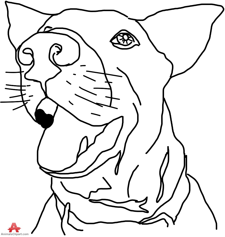 outline dog face drawing - Clip Art Library