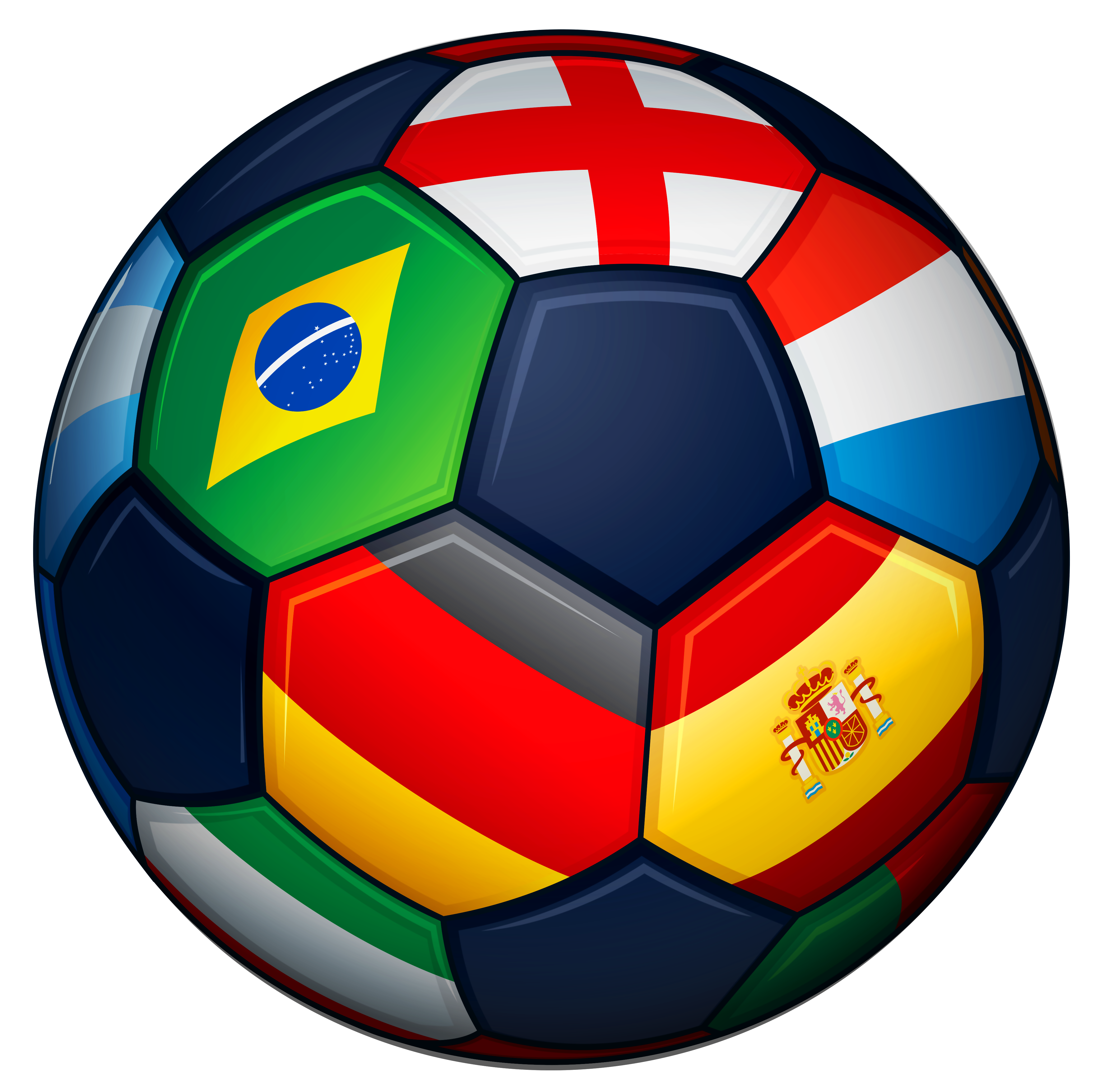 Football with Flags Transparent PNG Clipart Picture 