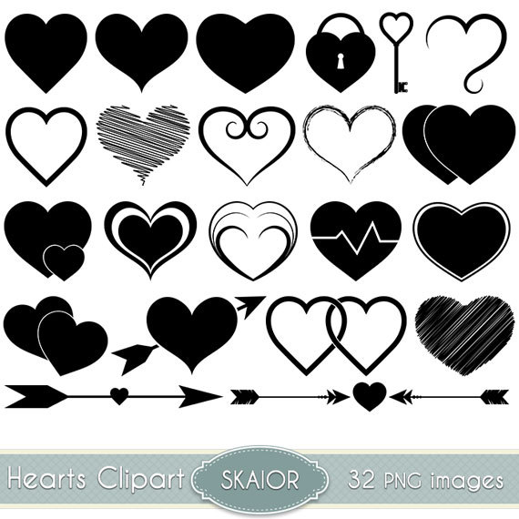 Hearts Clipart Vector Hearts Clip Art Heart Silhouette Clipart by 