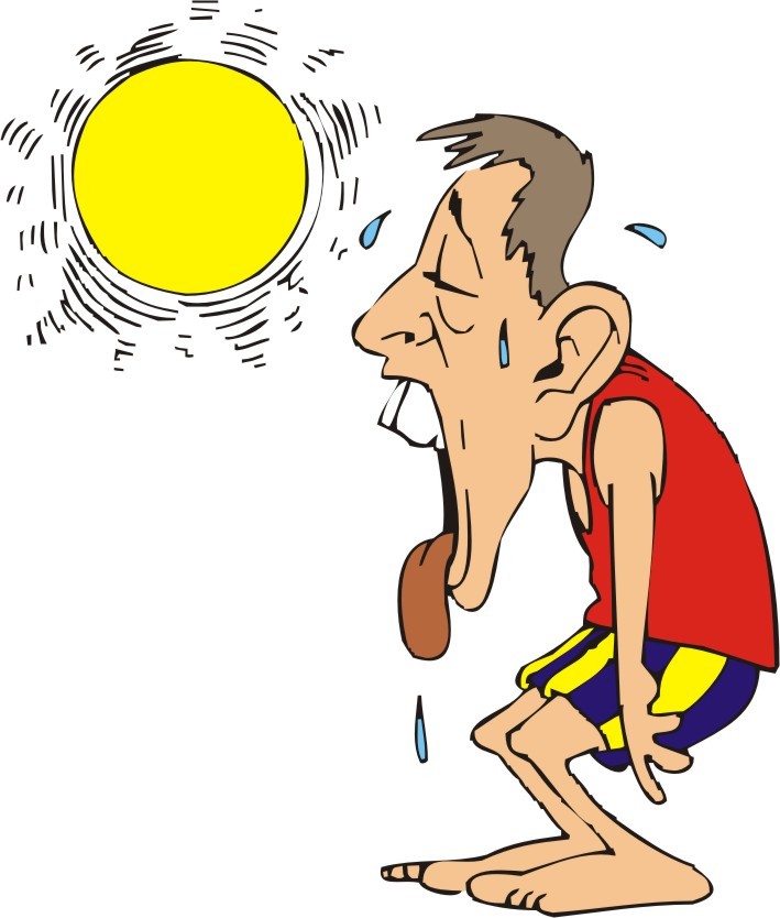 Sweating sun clipart 