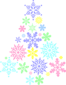 Colorful Snowflake Tree Clip Art at Clker 